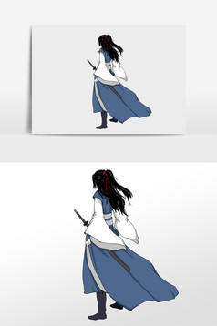 古风古装江湖大侠背影图片