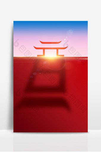 红色中国风新年元旦跨年背景图片