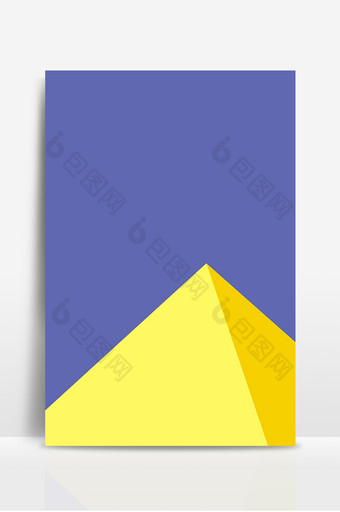黄紫三角极简撞色几何背景图片