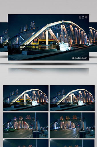 4K实拍广州海珠桥车流人流夜景生活气息图片