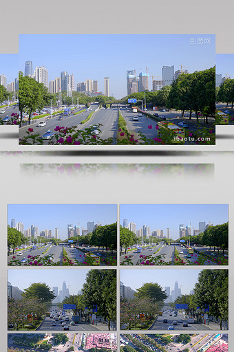 4K实拍广州街道车辆交通城市交通图片