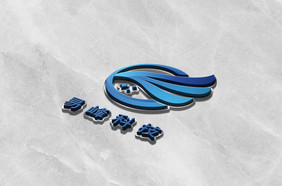 大理石面上的立体logo样机