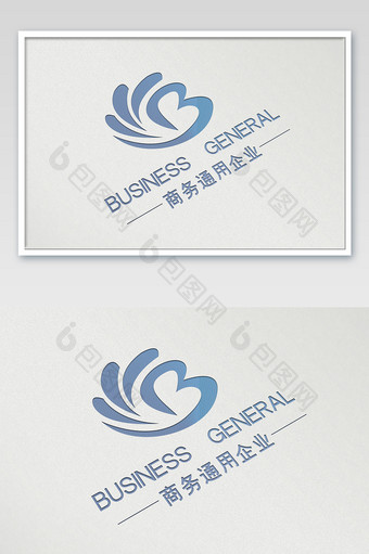 白色纸上的uv内陷烫印logo样机图片