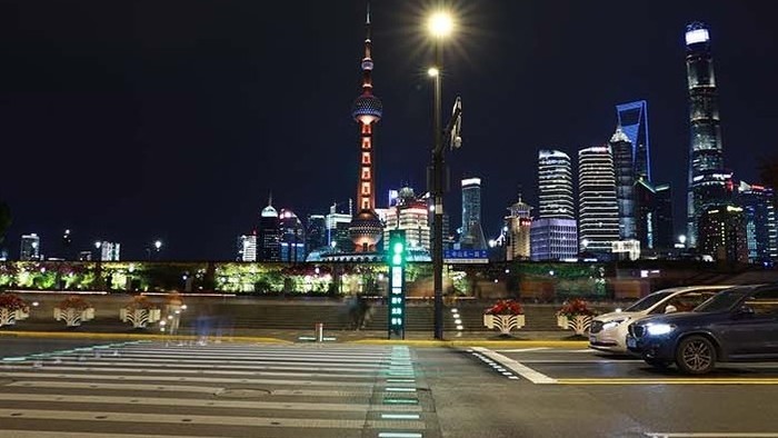 上海外滩夜景东方明珠延时拍摄