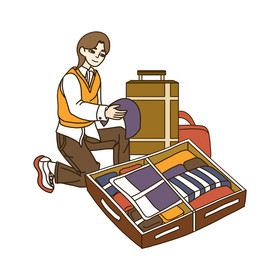 春节春运收拾行李图片