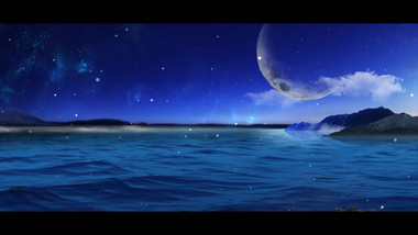 蓝色夜空流星海洋动态巨幕AE模板