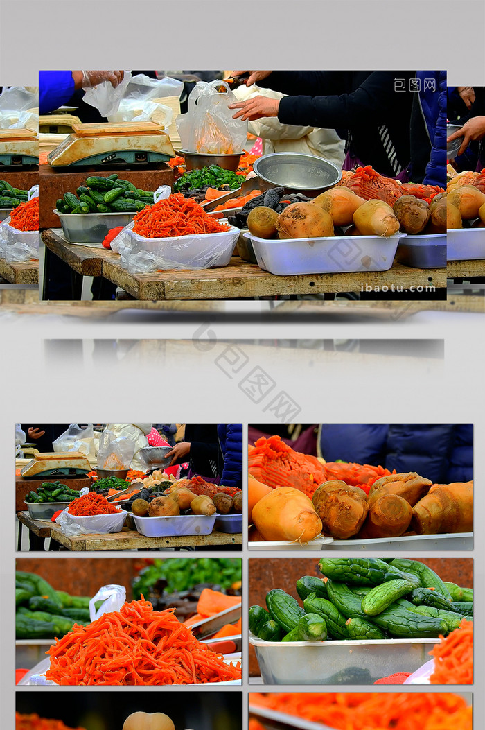 中国传统街头特色色泽鲜亮的咸菜
