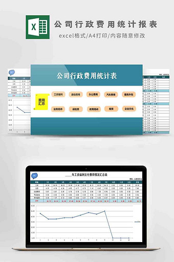 公司行政费用统计报表Excel模板图片