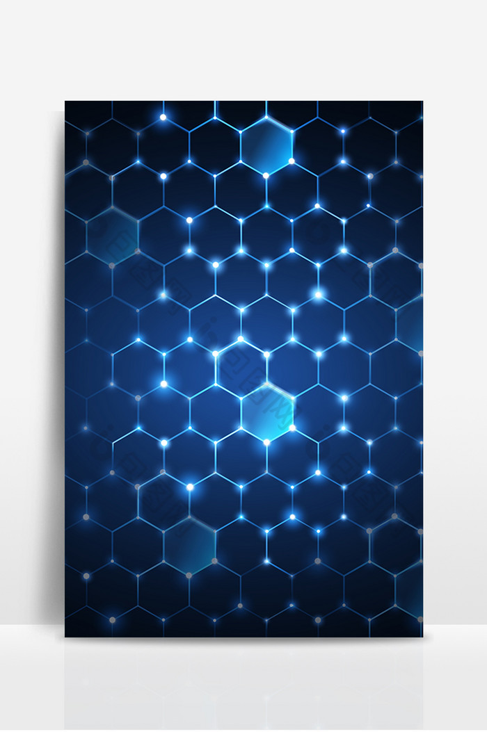 蓝色科技炫光几何图形背景图片