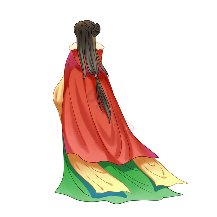 古风古装冬季美女背影图片