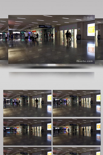 高铁站出口人流延时摄影图片