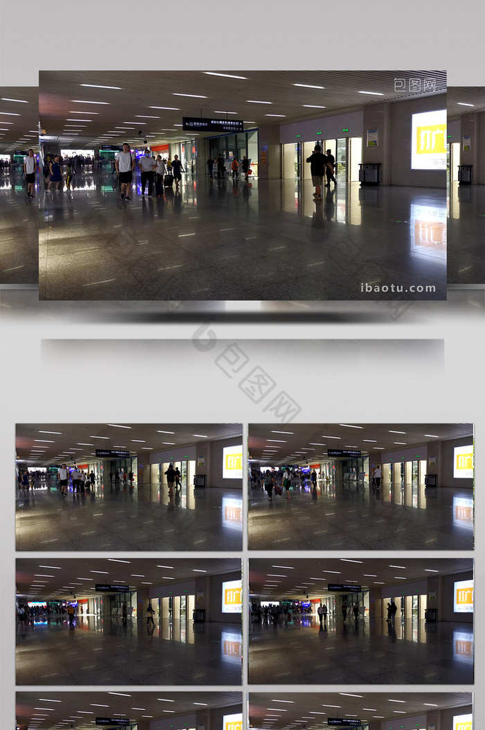 高铁站出口人流延时摄影