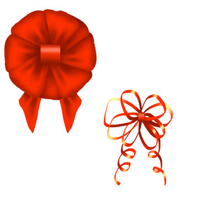 红色蝴蝶结丝带花