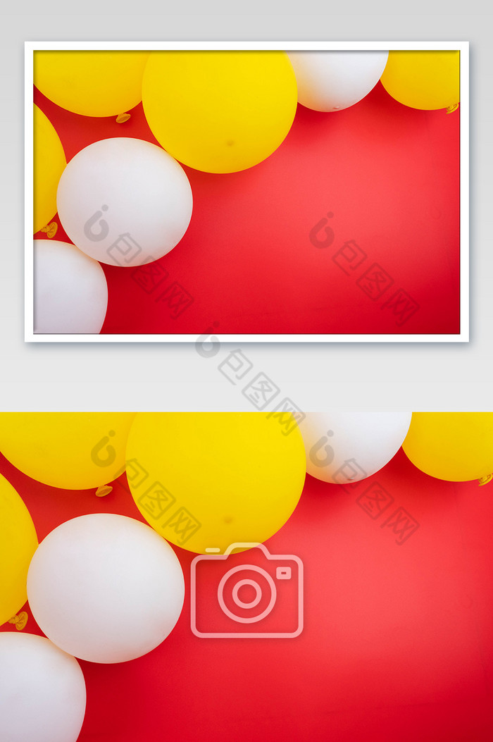 红色背景气球装饰图片图片