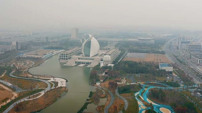 上海航海博物馆南汇新城城市公园航拍