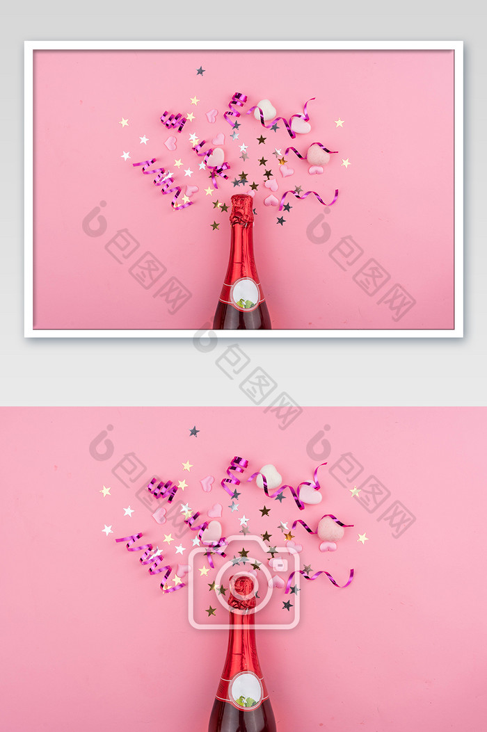 情人节香槟摄影图