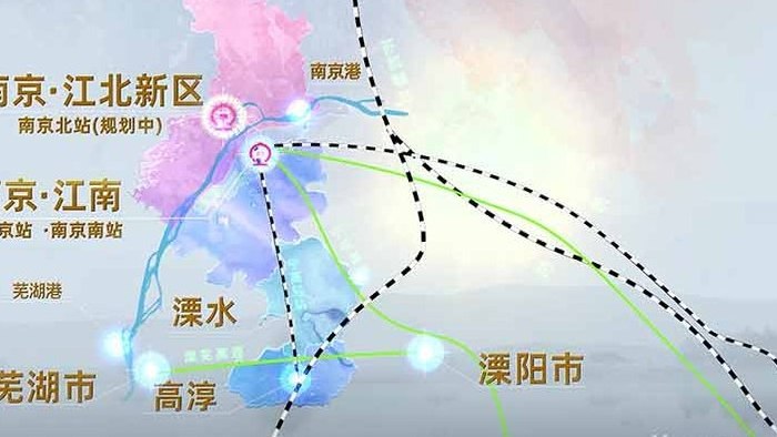 水墨风中国风南京江北新区区位图AE模板