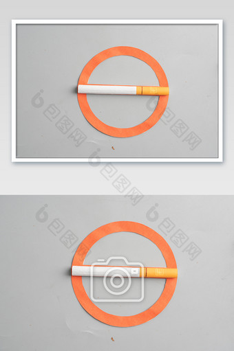 圆形戒烟标识摄影图图片