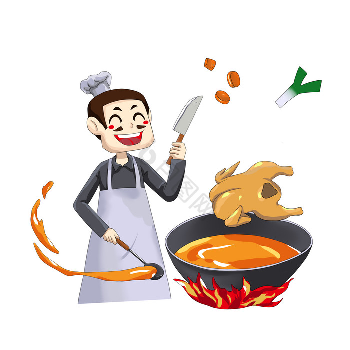 大厨厨师炖鸡鸡汤图片