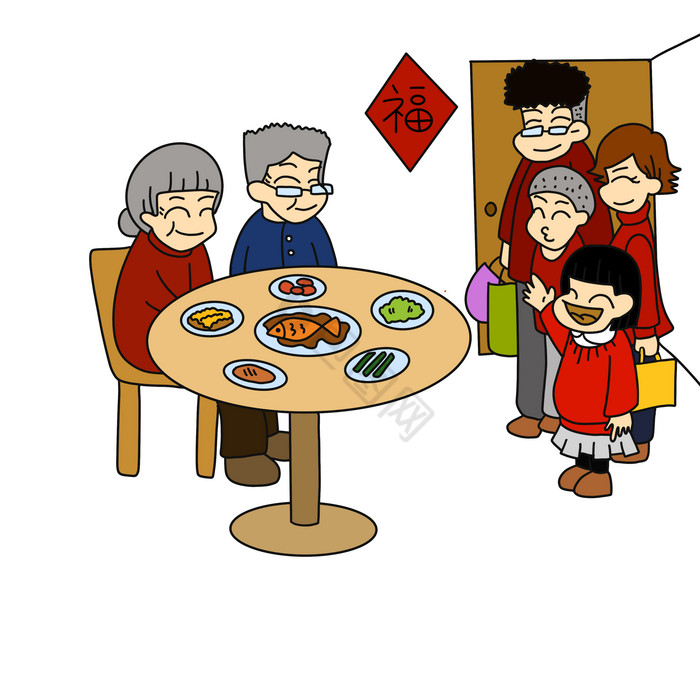 新年春节串门拜年走亲戚