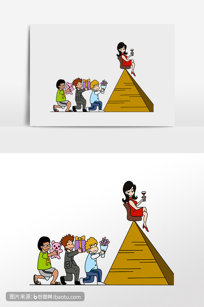 大龄剩女挑剔女孩卡通,包图网,图片,素材,模板,免费