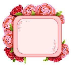 情人节玫瑰花粉色卡片