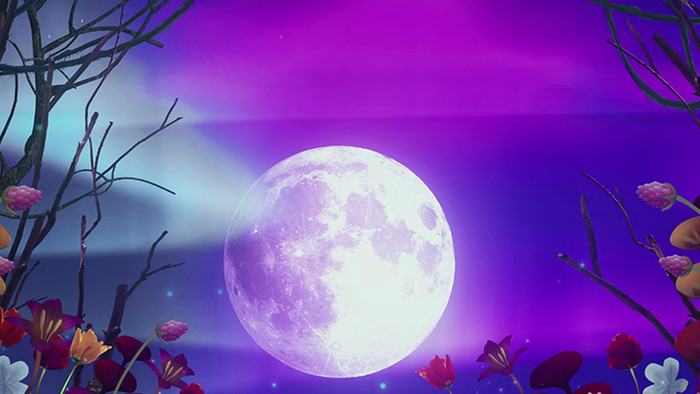 中国风竹林月亮高清背景视频