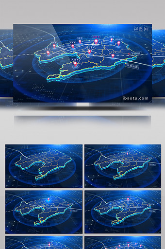 辽宁地图辐射区域定位AE模板图片