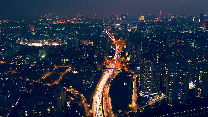 4k大气航拍城市夜景风光视频素材