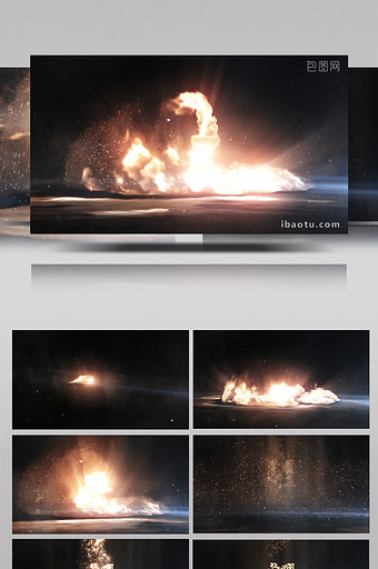 震撼火焰燃烧爆炸logo开场特效AE模板图片