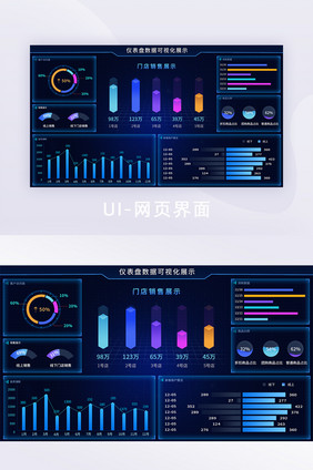 深色大气数据可视化网页后台ui移动界面图