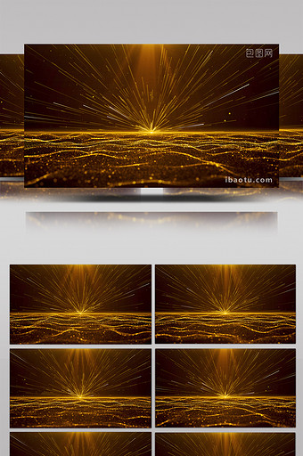 4k金色绚丽粒子发射背景图片