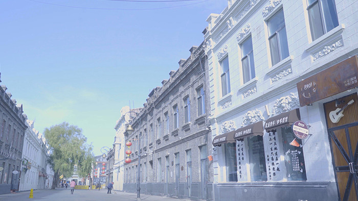 城市古建筑风景哈尔滨历史建筑