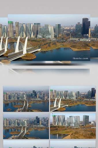 大气郑州龙子湖风景建筑航拍图片