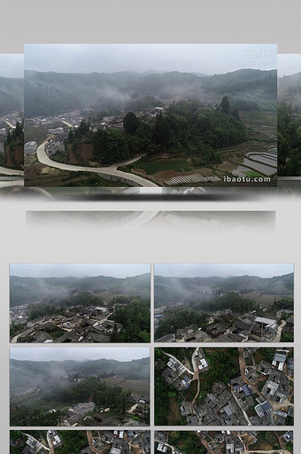 云雾中的村庄视频图片