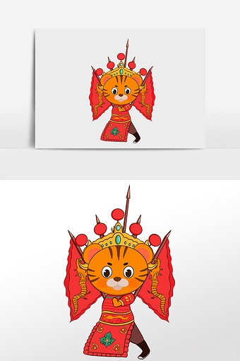 国潮动物京剧花猫