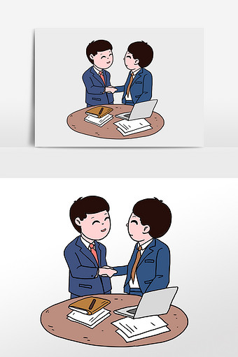 卡通企业公司老板合作