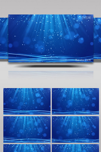 4K高清蓝色粒子光线海洋背景视频AE模板图片