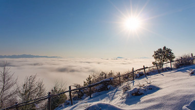 超震撼风高清实拍雪山云海日出