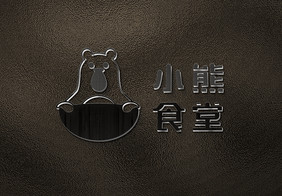 墙面上的黑色水晶立体logo样机