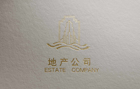 白色纸上烫印金色logo样机