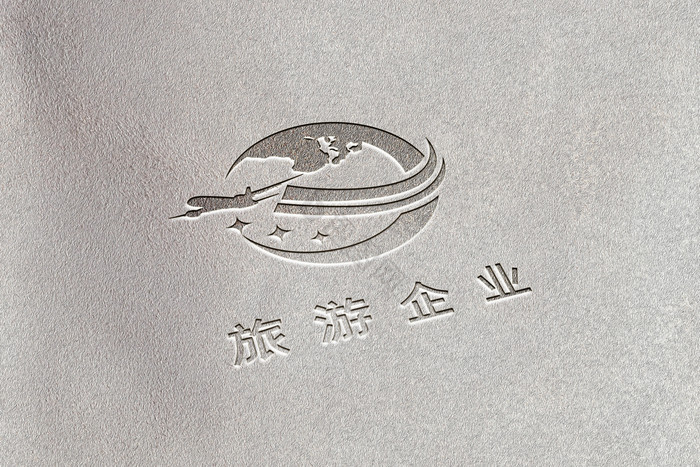 纹理纸上的UV压痕logo图片
