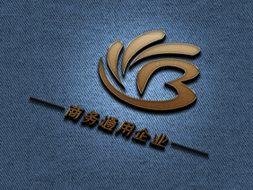 金色渐变立体logo样机