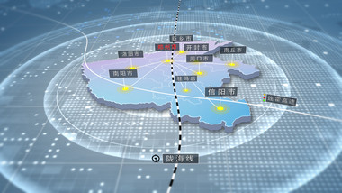 简洁河南省区域地图辐射AE模板