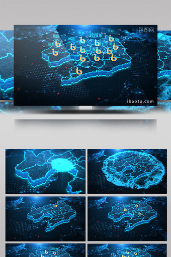 科技辽宁地图定位AE模板图片