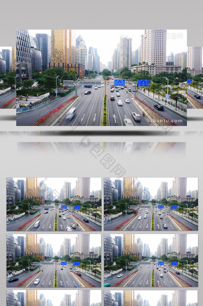 4K实拍城市宽阔的马路车流延时摄影