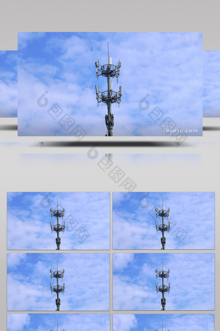 4K实拍5G信号基站蓝天白云延时摄影