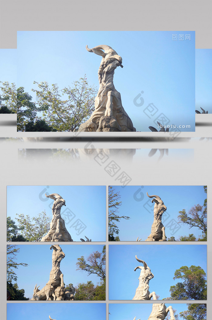 4K实拍广州地标建筑五羊石像视频素材