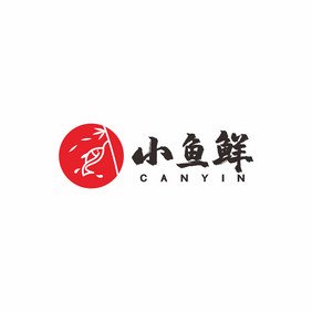 小鱼鲜餐饮钓鱼饭店LOGO标志VI