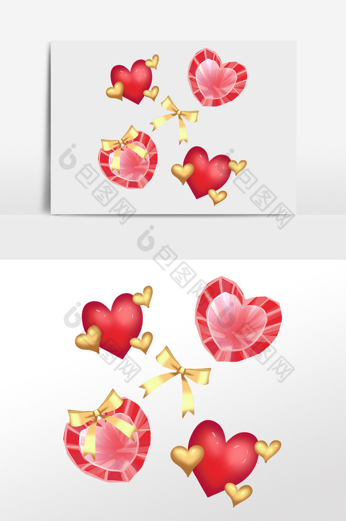 情人节蝴蝶结爱心图片